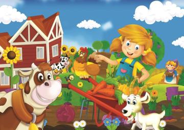 Art Çocuk Puzzle Çiftçi Kız 35+60 Parça Puzzle