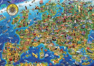 Educa Puzzle Crazy European Map 500 Parça Puzzle