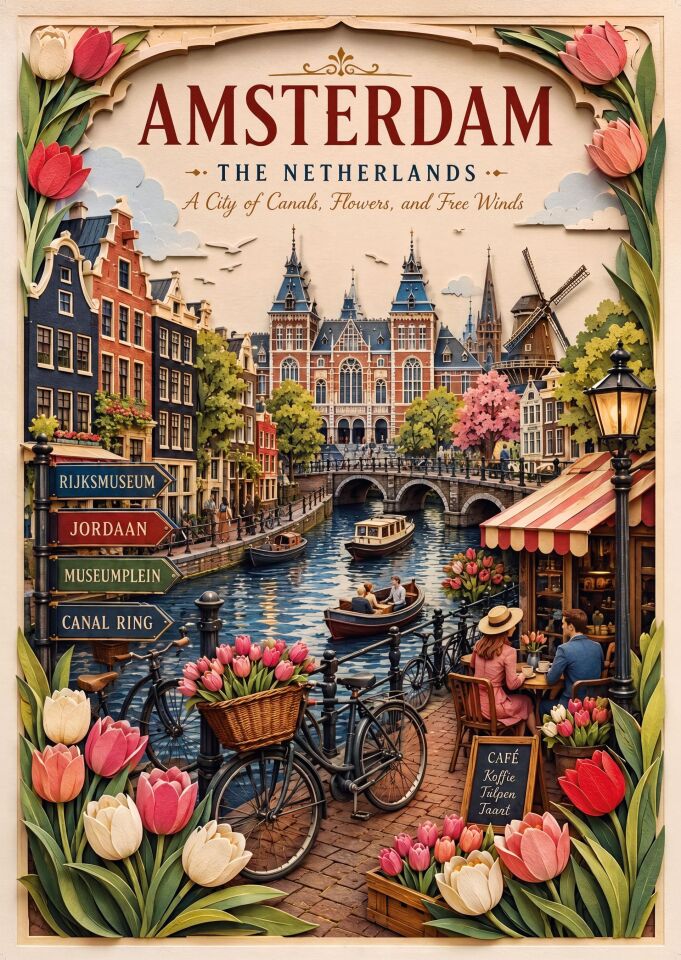 Art Puzzle Amsterdam,Hollanda 1000 Parça Puzzle