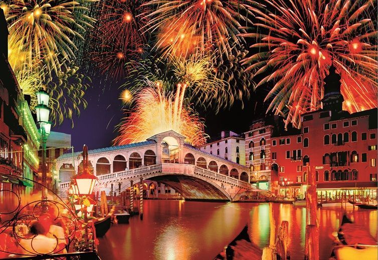 Educa Puzzle Rialto Bridge Fireworks 1500 Parça Puzzle