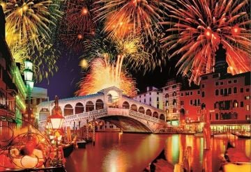 Educa Puzzle Rialto Bridge Fireworks 1500 Parça Puzzle
