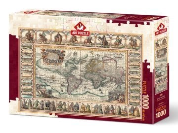 Art Puzzle Eski Dünya Haritası 1000 Parça Puzzle