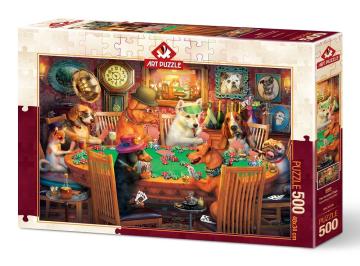 Art Puzzle Kumarbaz Köpekler 500 Parça Puzzle