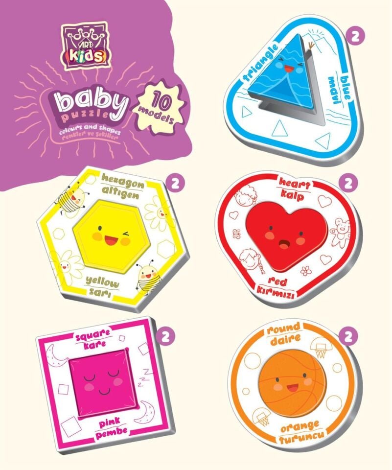 Art Kids Şekiller ve Renkler Baby Puzzle