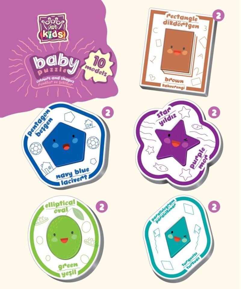 Art Kids Şekiller ve Renkler Baby Puzzle