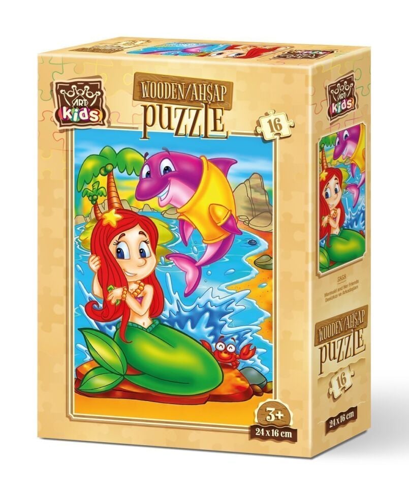 Art Kids Denizkızı ve Arkadaşları 16 Parça Ahşap Puzzle