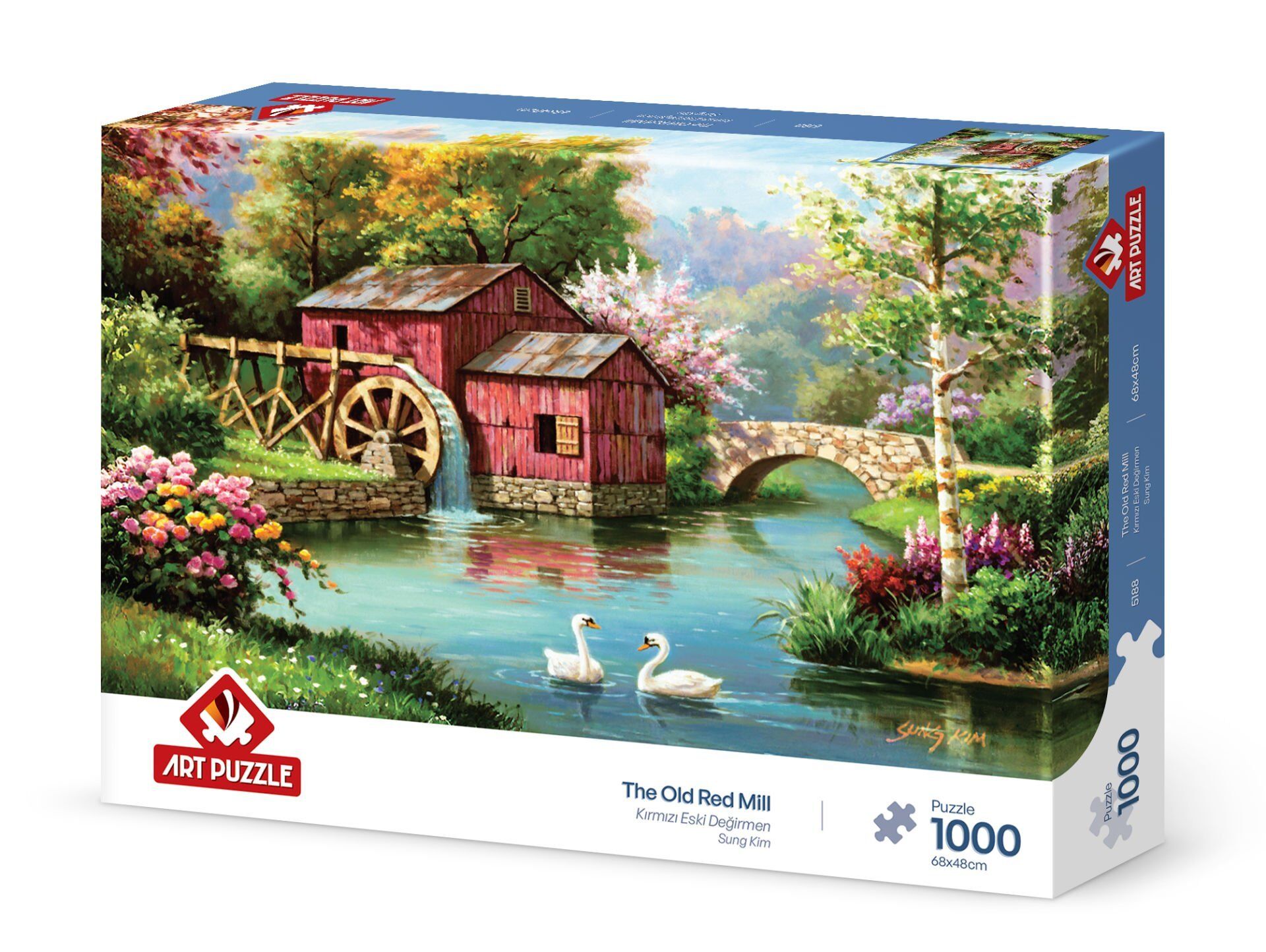 Art Puzzle Kırmızı Eski Değirmen 1000 Parça Puzzle