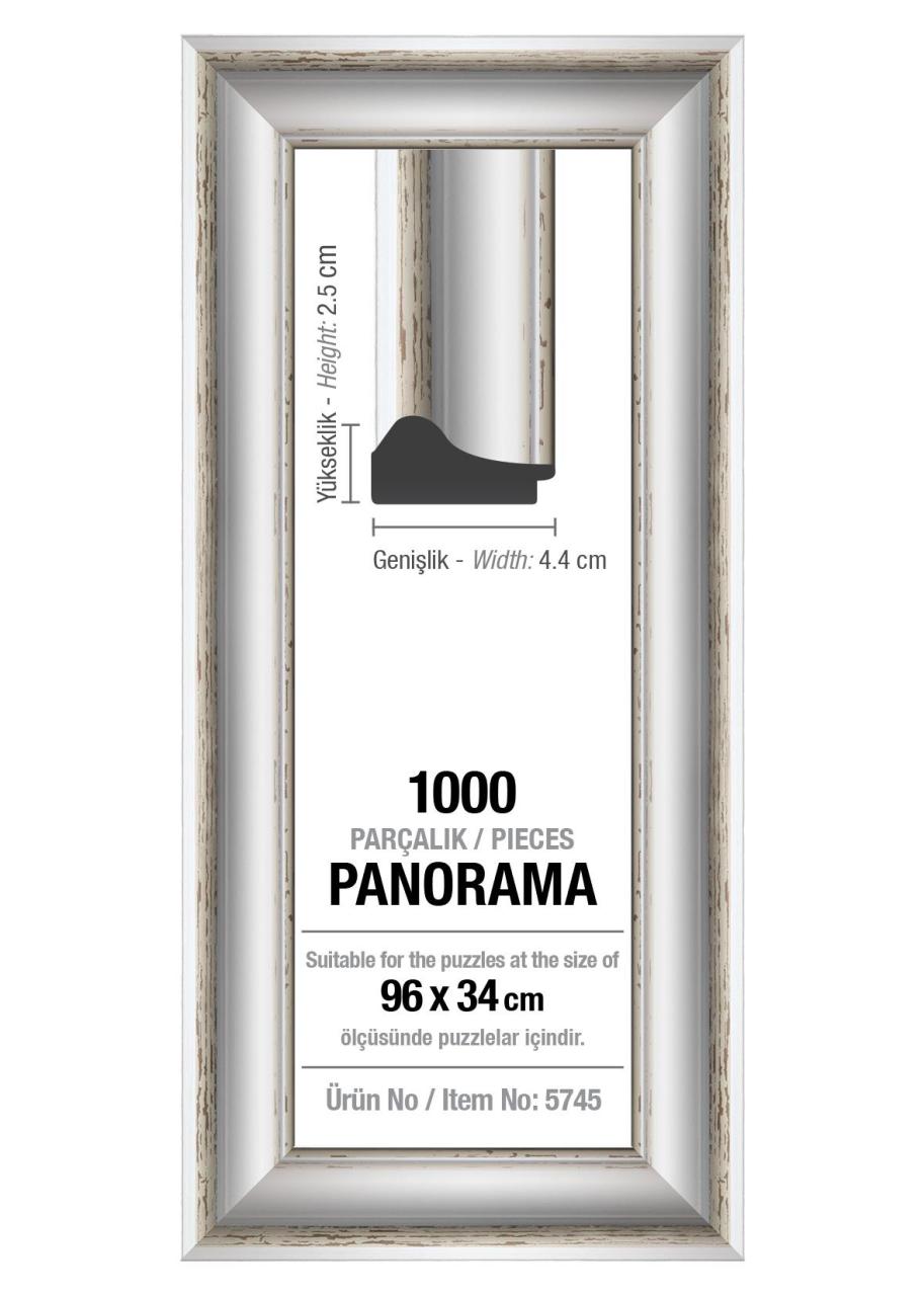 1000' Lik Panorama Beyaz 96 x 34 cm (43 mm) Puzzle Çerçevesi