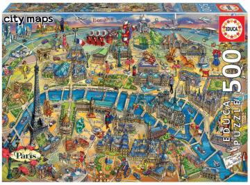 Educa Puzzle Paris Haritası Puzzle 500 Parça Puzzle