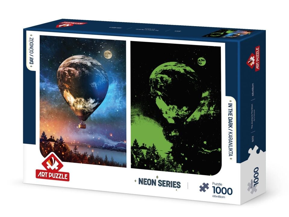 Art Puzzle Ay'a Yolculuk 1000 Parça Neon Puzzle