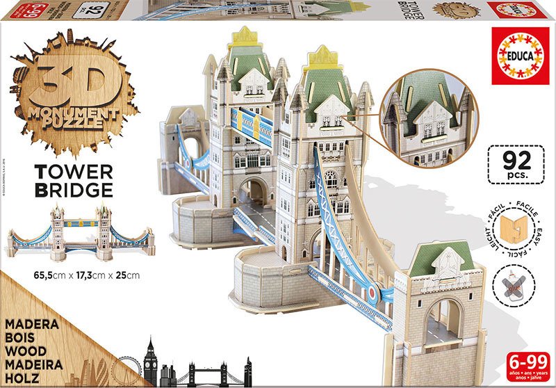 Educa Puzzle Tower Bridge Monument 92 Parça Maket Puzzle