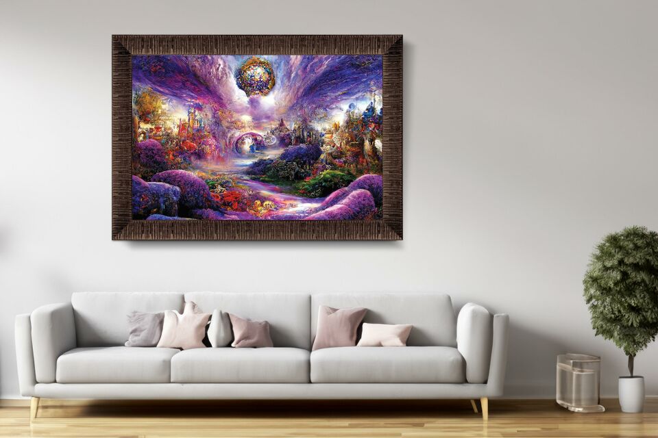 Art Tablo Destansı Manzara 96 x 68 cm Çerçeveli Tablo