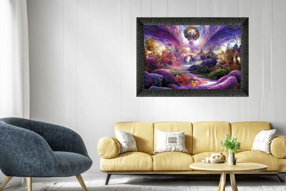 Art Tablo Destansı Manzara 96 x 68 cm Çerçeveli Tablo