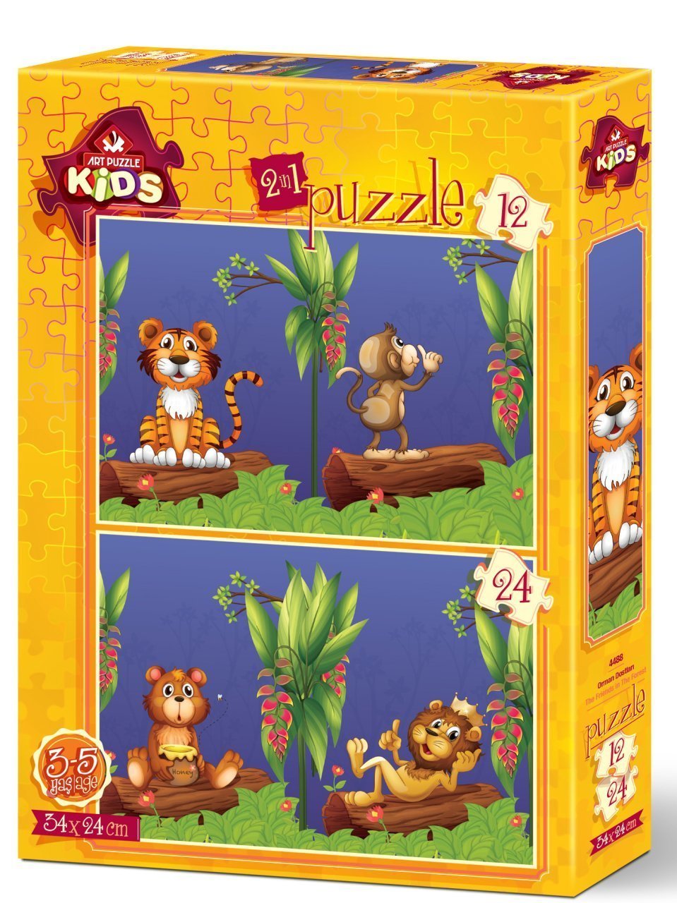 Art Puzzle Orman Dostları 2'li 12+24 Parça Yapboz