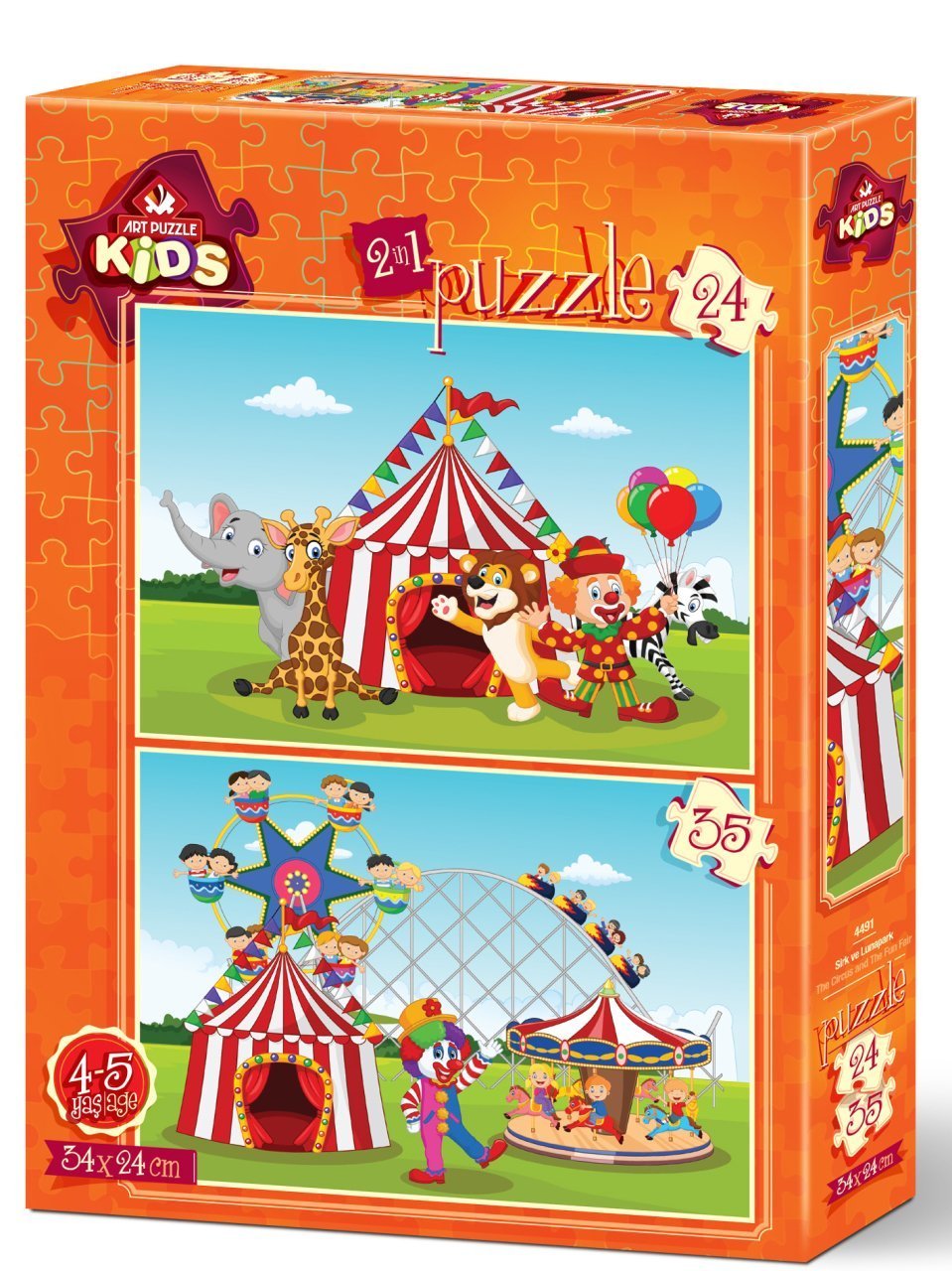 Art Puzzle Sirk ve Lunapark 2'li 24+35 Parça Yapboz