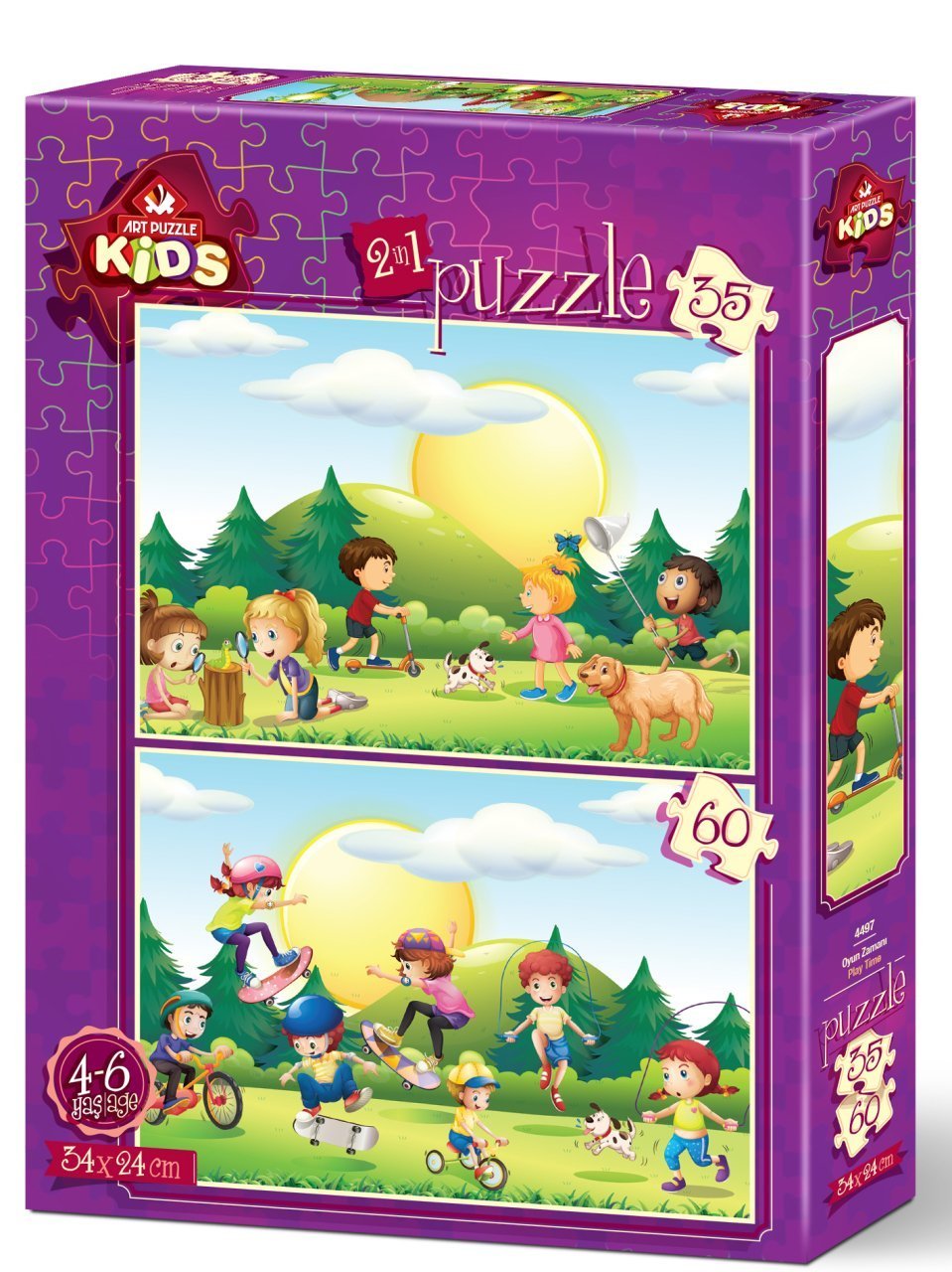 Art Puzzle Oyun Zamanı 2'li 35+60 Parça Yapboz