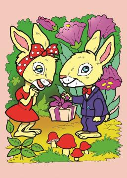 Art Puzzle Tavşanlar ve Ayı Ailesi 2'li 35+60 Parça Yapboz