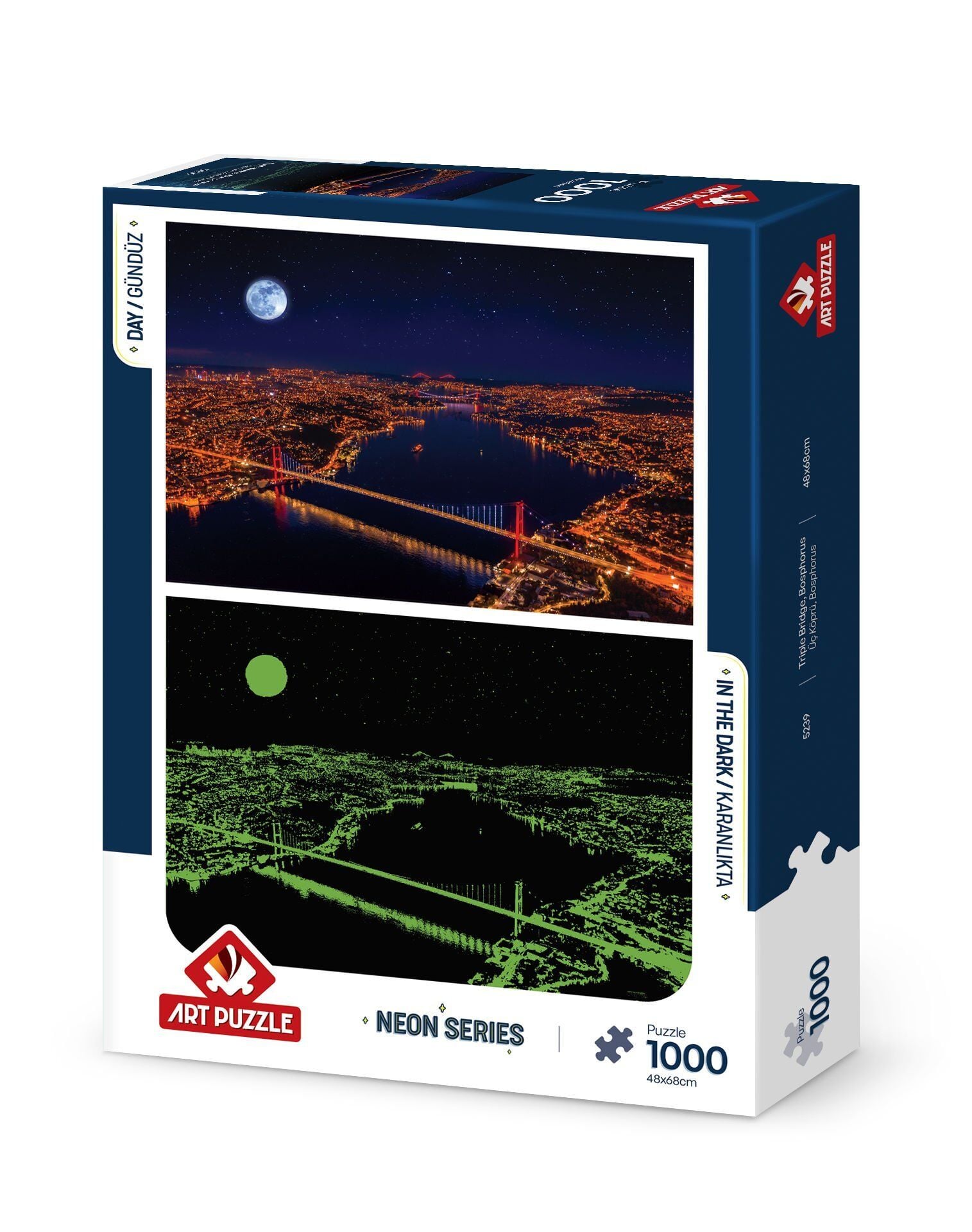 Art Puzzle Üç Köprü, Bosphorus 1000 Parça Neon Puzzle - Puzzlesepeti