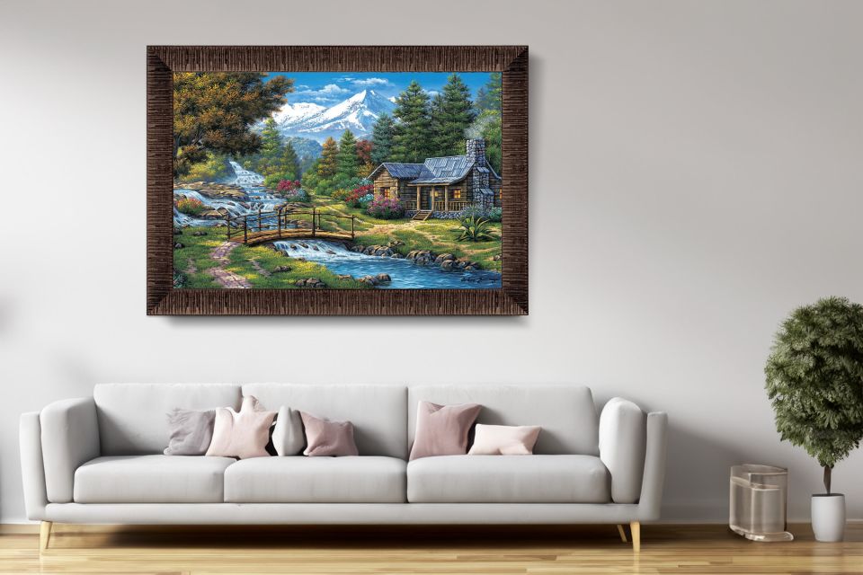 Art Tablo İki Küçük Şelale 96 x 68 cm Çerçeveli Tablo