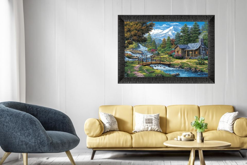 Art Tablo İki Küçük Şelale 96 x 68 cm Çerçeveli Tablo
