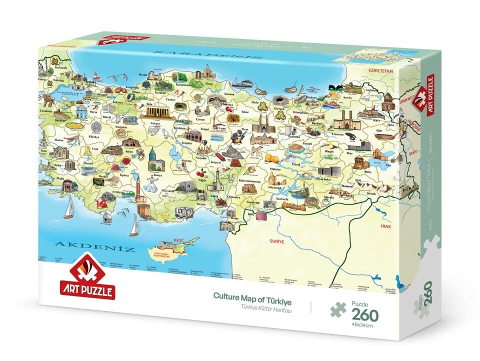 Art Puzzle Türkiye Kültür Haritası  260 Parça Puzzle