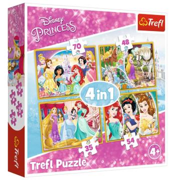 Trefl Puzzle Happy Day of Princesses 4'lü 35+48+54+70 Parça Yapboz
