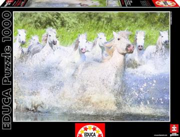 Educa Puzzle White Camargue Horses 1000 Parça Puzzle