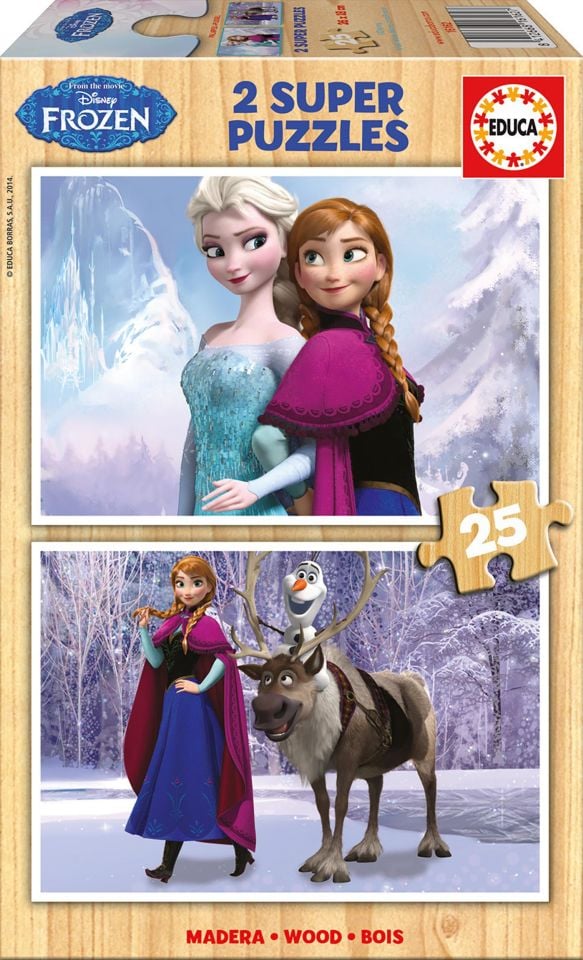 Educa Puzzle Frozen 2 x 25 Parça Ahşap Puzzle