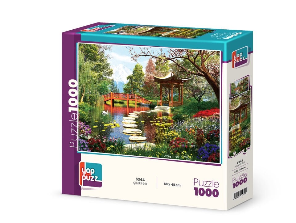 Yappuzz Çiçekli Göl 1000 Parça Puzzle