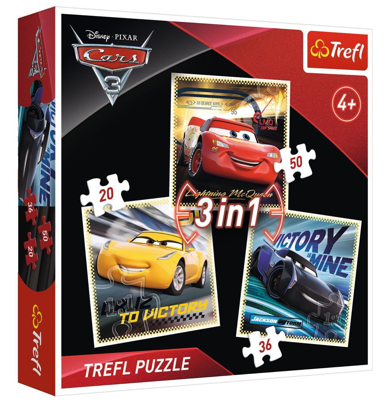 Trefl Puzzle Cars 3 Racing Legends 3'lü 20+36+50 Parça Yapboz