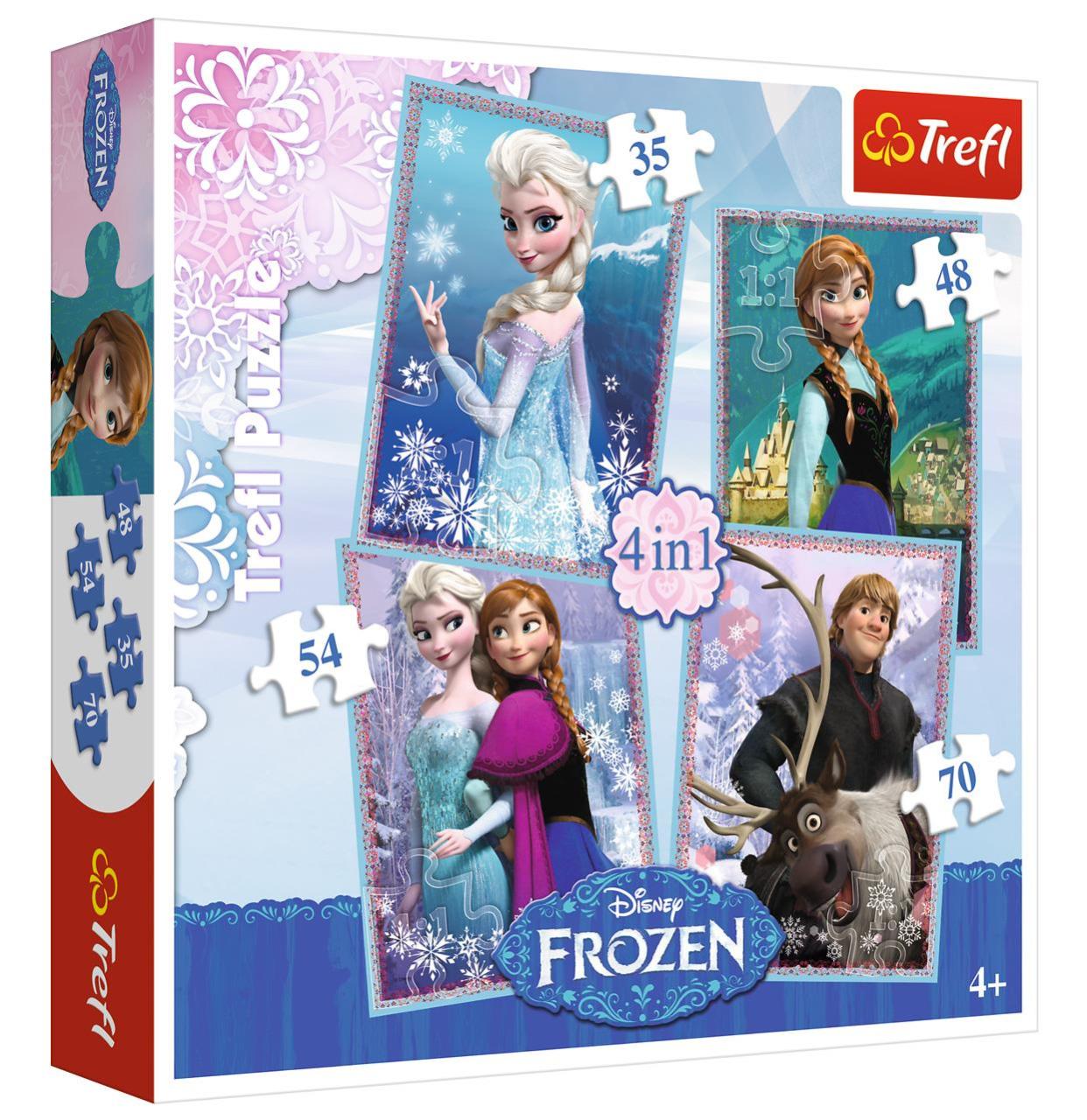 Trefl Puzzle Frozen 4'lü 35+48+54+70 Parça Yapboz