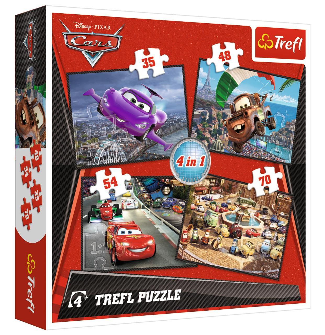 Trefl Puzzle Cars Set Off On A Journey 4'lü 35+48+54+70 Parça Yapboz