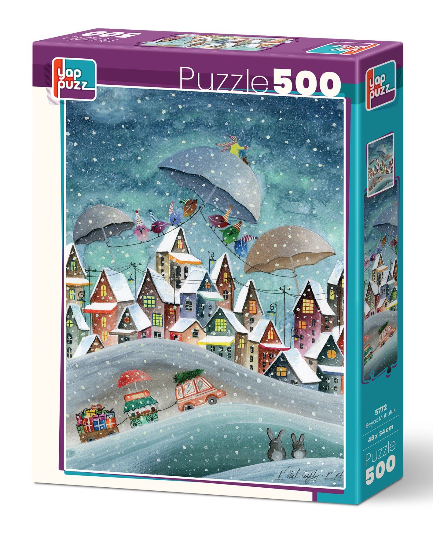 Yappuzz Beyaz Mutluluk 500 Parça Puzzle