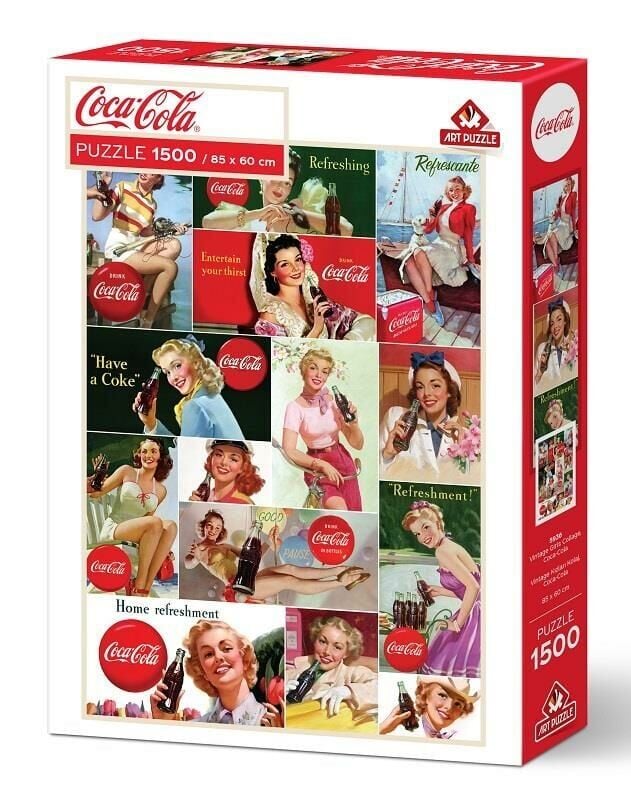 GW限定値下げ♫Coca-Cola ヘビーデューティーバースツール Art Puzzle Coca-Cola Vintage Kızları Kolaj 1500 Parça Puzzle
