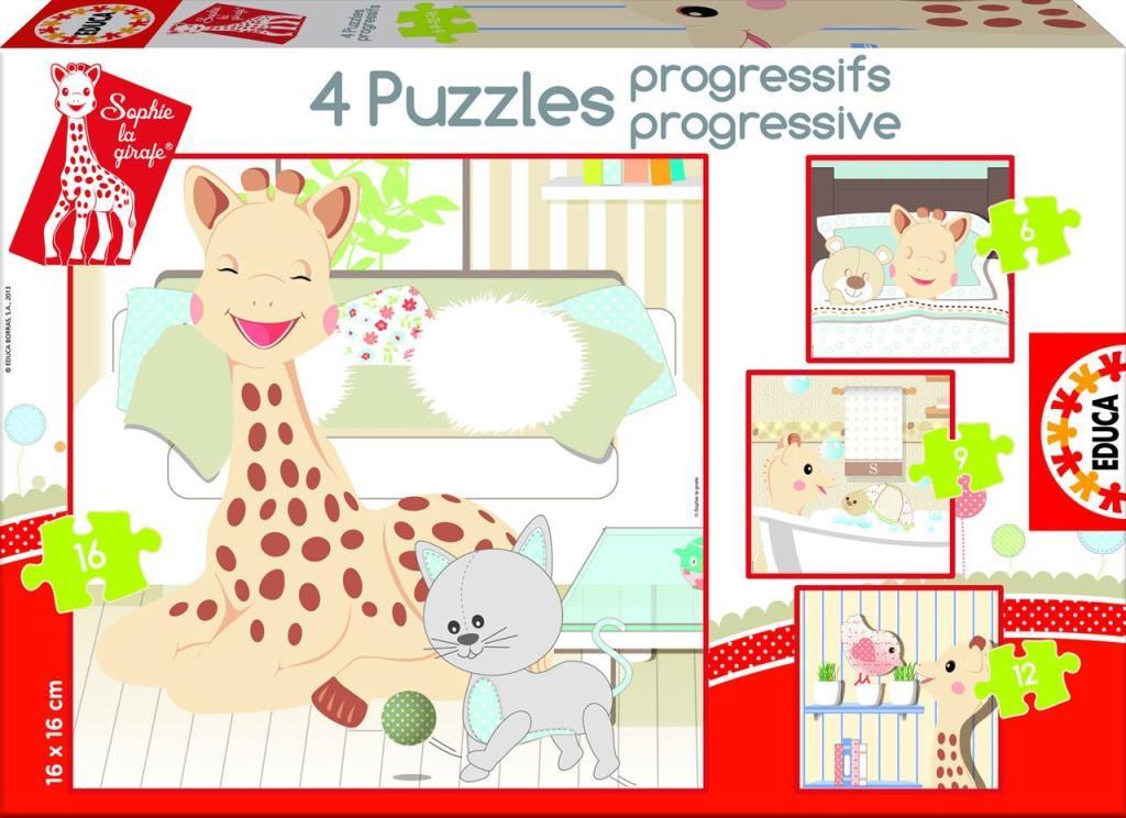 Educa Puzzle Sophie La Girafe 6+9+12+16 Progressive Puzzle