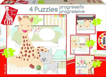 Educa Puzzle Sophie La Girafe 6+9+12+16 Progressive Puzzle