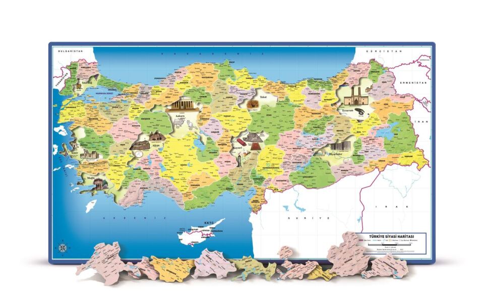 Art Puzzle Türkiye Siyasi Haritası 81 Parça Frame Puzzle